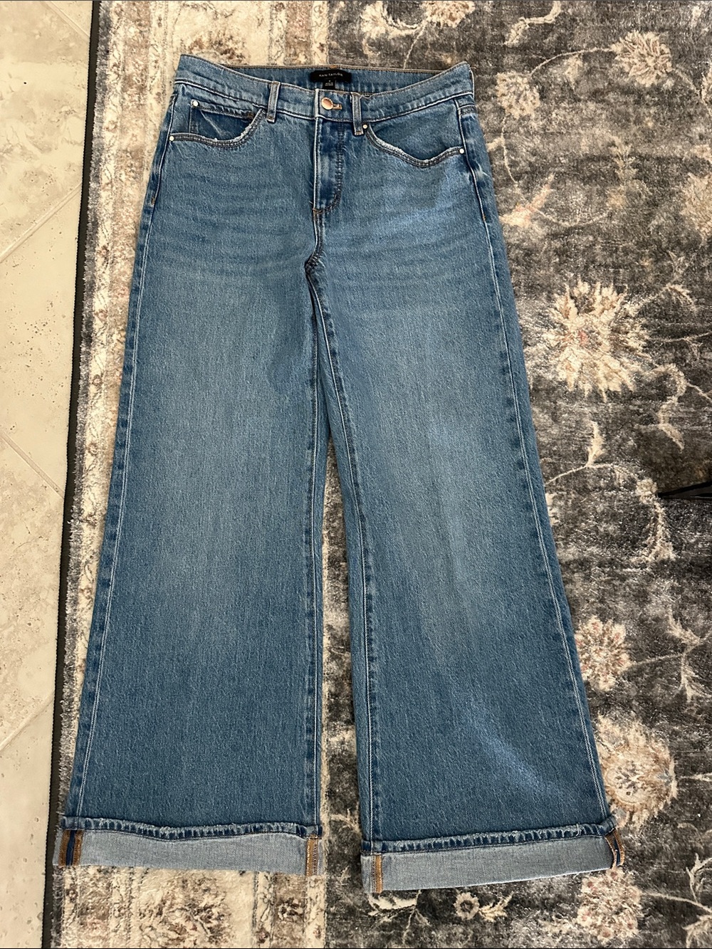 Ann Taylor The Palazzo Mid-Rise Wide-Leg Jeans